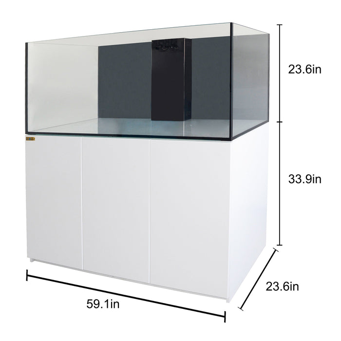 Aqua Dream 185 Gallon Coral Reef Aquarium Ultra Clear Glass Tank & Built in Sump All White - UPDATE