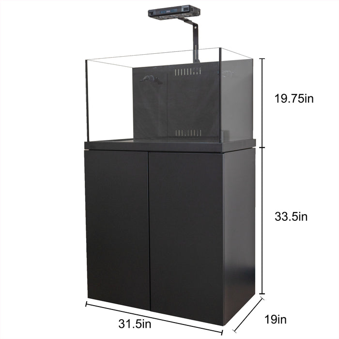Aqua Dream Coral Reef Aquarium Tempered Glass 90 Gallon Tank Complete Set Black including one Coral light & one Protein Skimmer