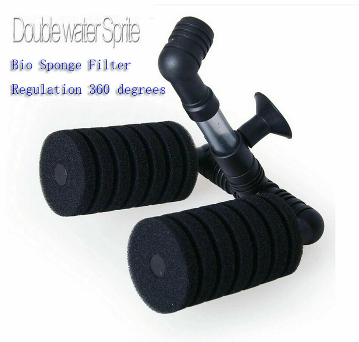Aqua Dream 4 PCS Bio Sponge Filter Betta Fry Shrimp Double Head