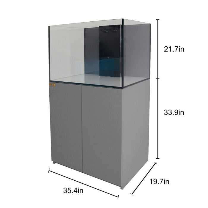 Aqua Dream 100 Gallon Fish Tank Coral Reef Aquarium With Stand, Built in Sump, Ultra Clear Glass - Silver