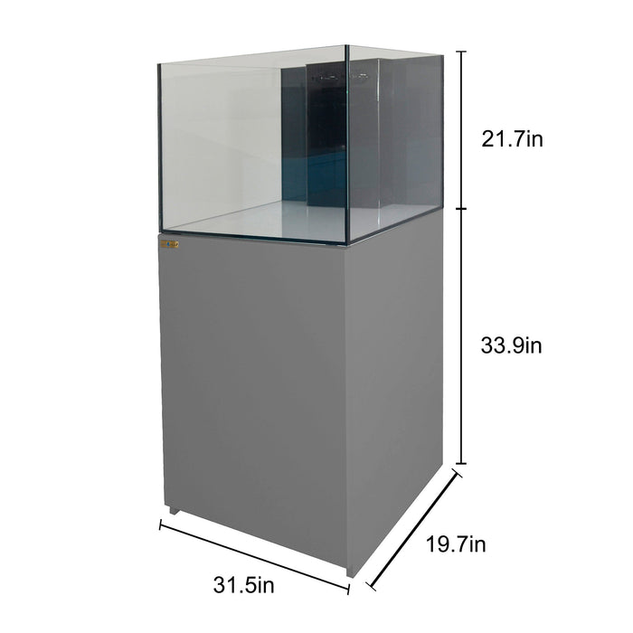 Aqua Dream Coral Reef 90 Gallon Aquarium Ultra Clear Glass Tank & Built in Sump Silver
