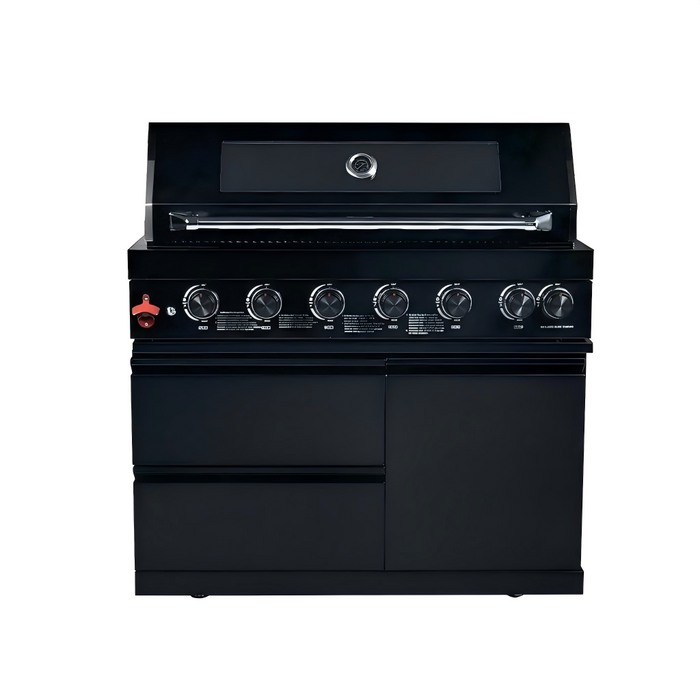 43" Black Six Burners Outdoor Kitchen Island Grill