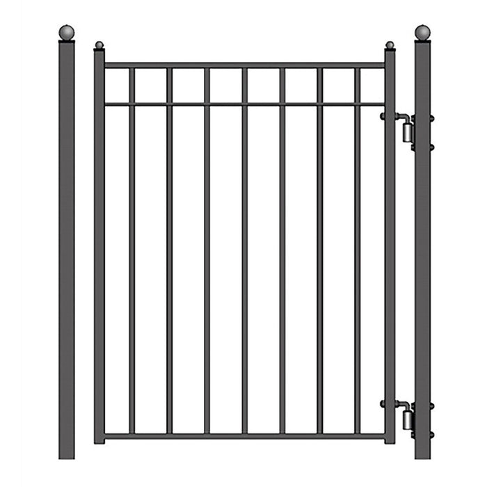 25ft Steel Sliding Driveway Gate with 5ft Pedestrian Gate