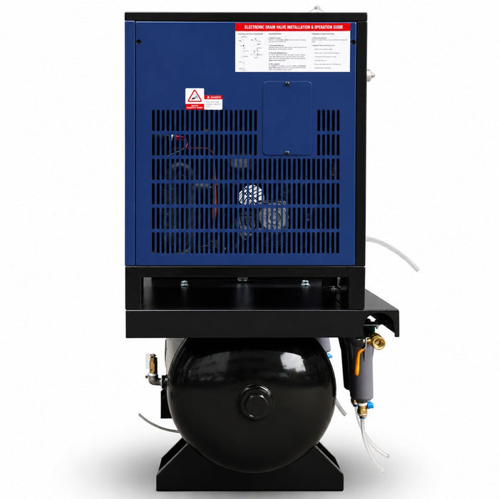 34CFM 10HP Rotary Screw Air Compressor with Air Dryer & ASME Tank | 125 PSI 230V 3-Phase
