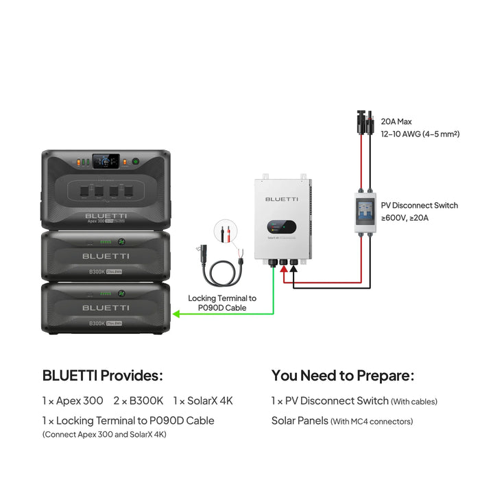 Bluetti Apex 300 Versatile Solar Generator Power Station (3,840W | 2,764.8Wh)