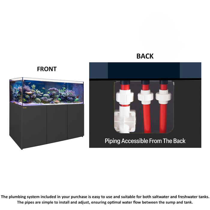 Aqua Dream 220 Gallon Coral Reef Aquarium Ultra Clear Glass Tank & Built in Sump All Black - UPDATE