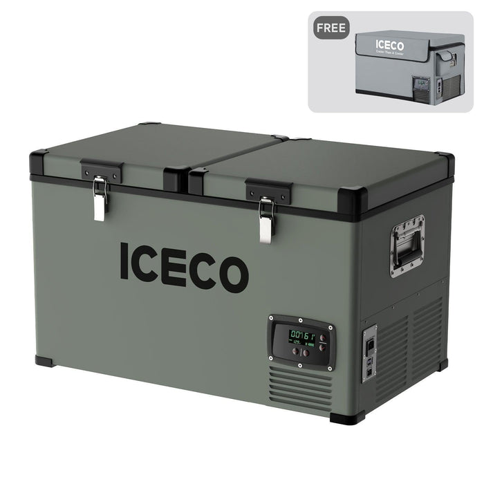 ICECO 63.4QT VL60 Dual Zone Metal Fridge Freezer with Cover