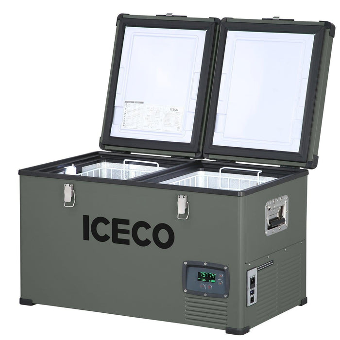 ICECO 63.4QT VL60 Dual Zone Metal Fridge Freezer with Cover