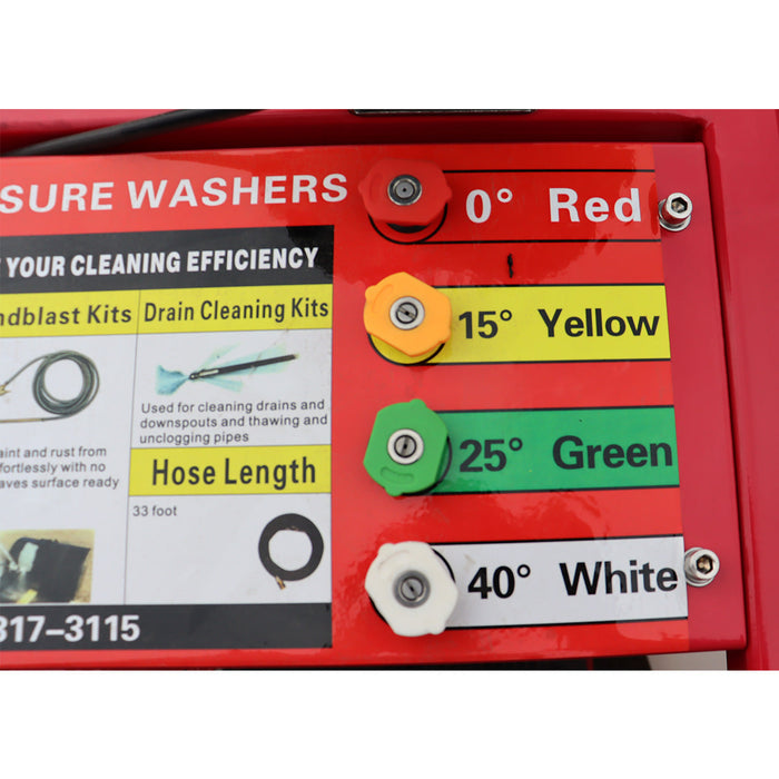 Industrial 4000 PSI Hot Water Pressure Washer with 436 Gal Water Tank