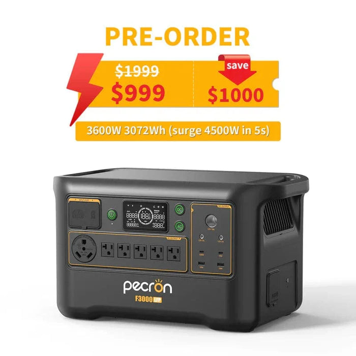 PECRON F3000LFP Portable Power Station 3600W 3072Wh (Pre-Order: ETA Mid October)