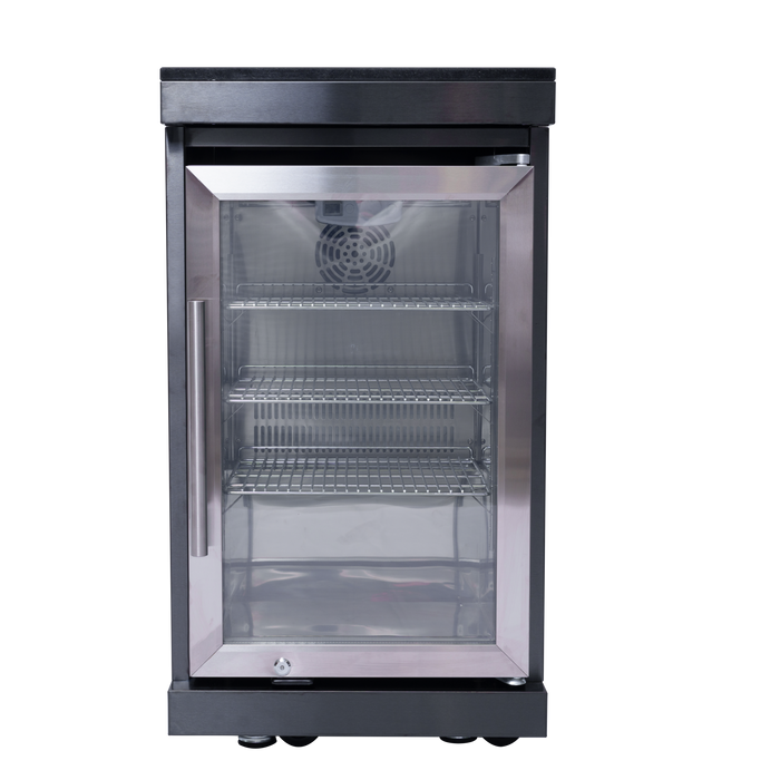 NG 85" 6-Burner 85,000 BTU Black Outdoor Kitchen Island Grill Refrigerator + Rotisserie Kit + Sink
