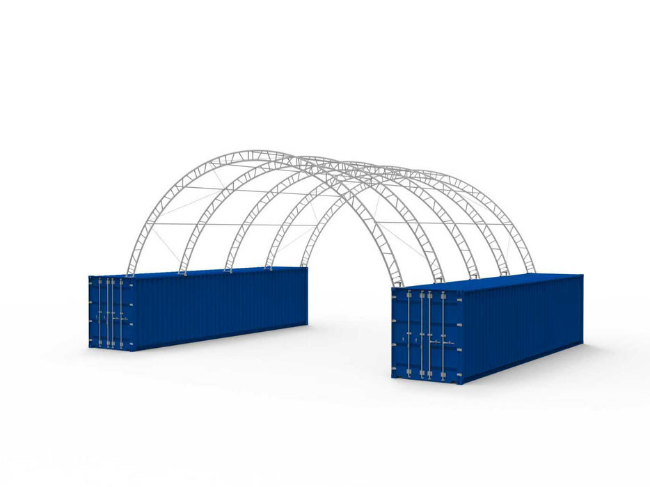 40'x40'x15' Double Truss Container Canopy Shelter