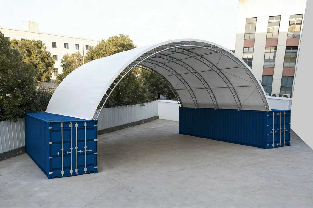 40'x40'x15' Double Truss Container Canopy Shelter