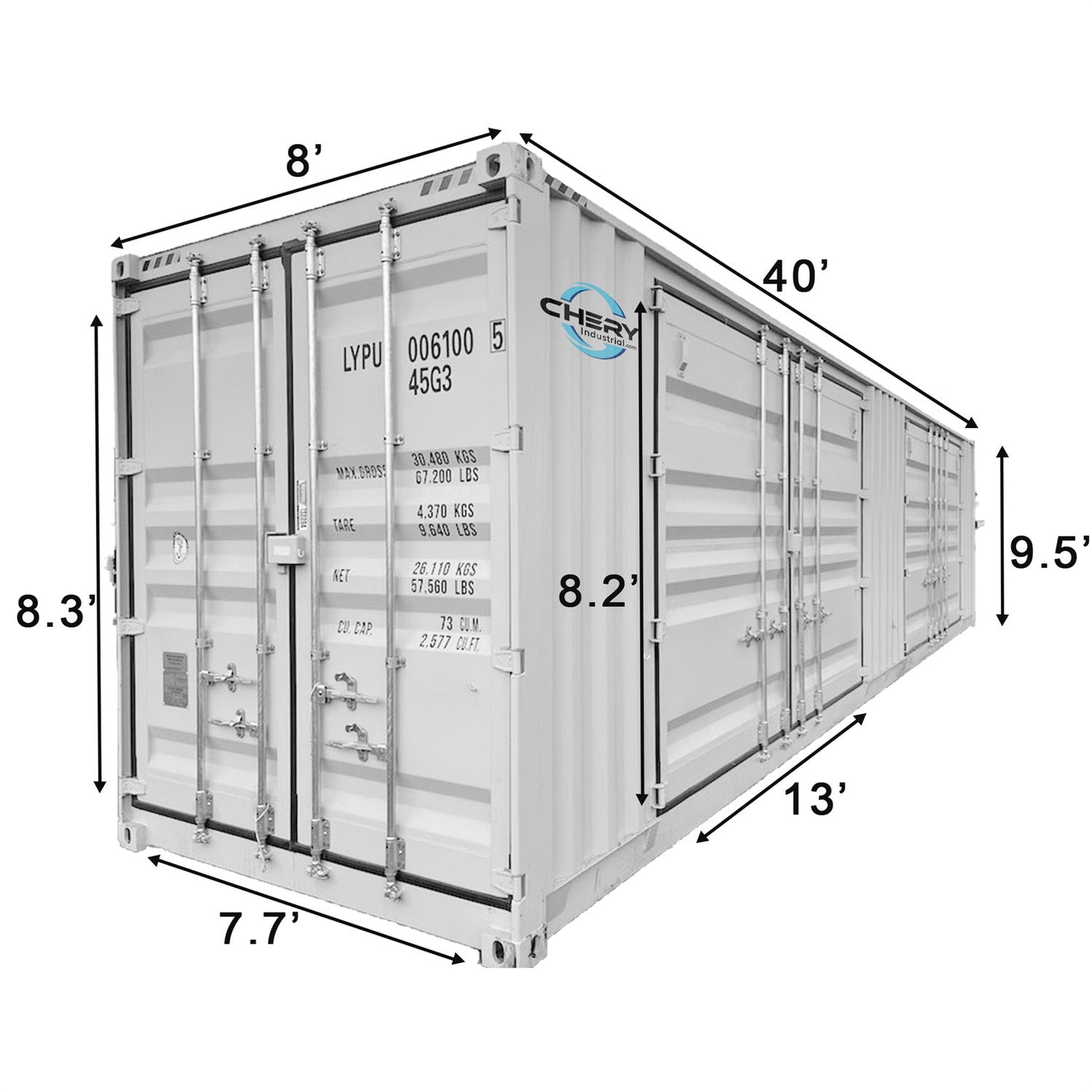 40ft High Cube Two Multi Doors Container with Logo — OffGrid Lux