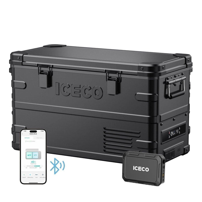 ICECO 37QT APL35-Black Aluminum Freezer With Magnetic Power Bank