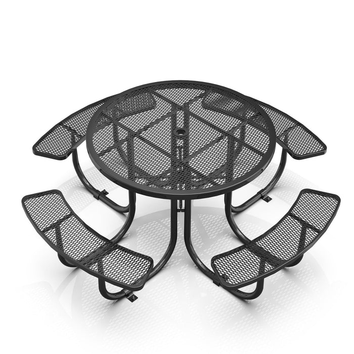 46" Round Picnic Table With Umbrella Hole