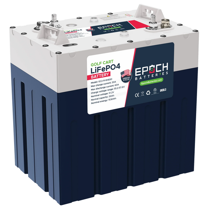 Epoch Batteries 48V 30Ah GC2 - Golf Cart LiFePO4 Lithium Battery