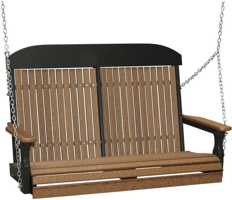 LuxCraft Classic Highback 4ft. Recycled Plastic Porch Swing