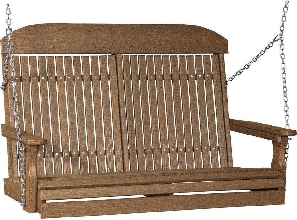 LuxCraft Classic Highback 4ft. Recycled Plastic Porch Swing