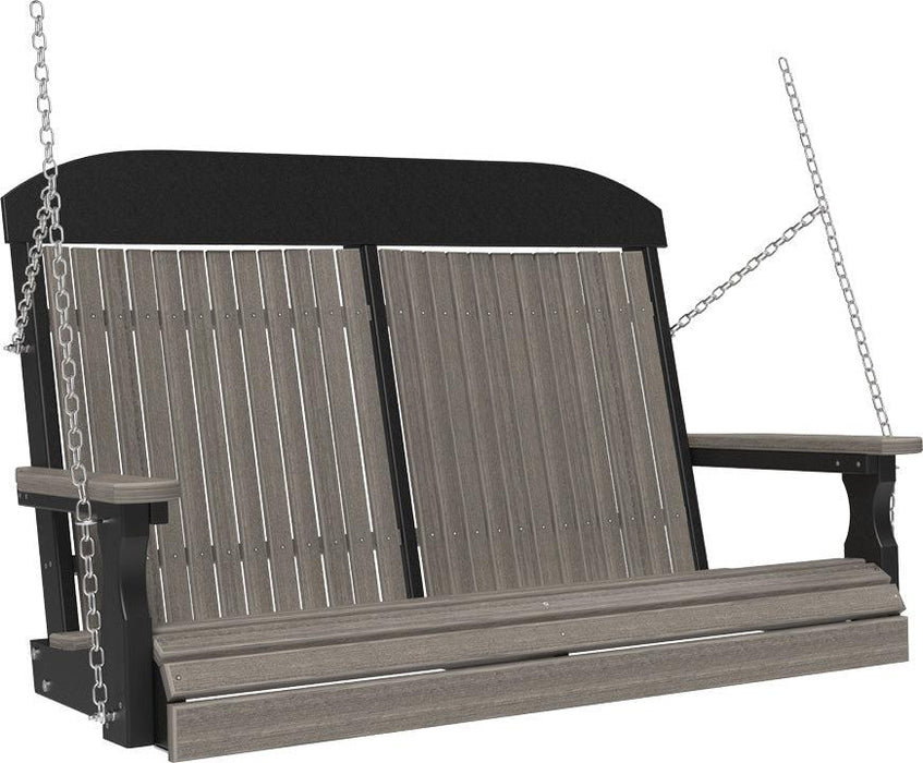 LuxCraft Classic Highback 4ft. Recycled Plastic Porch Swing