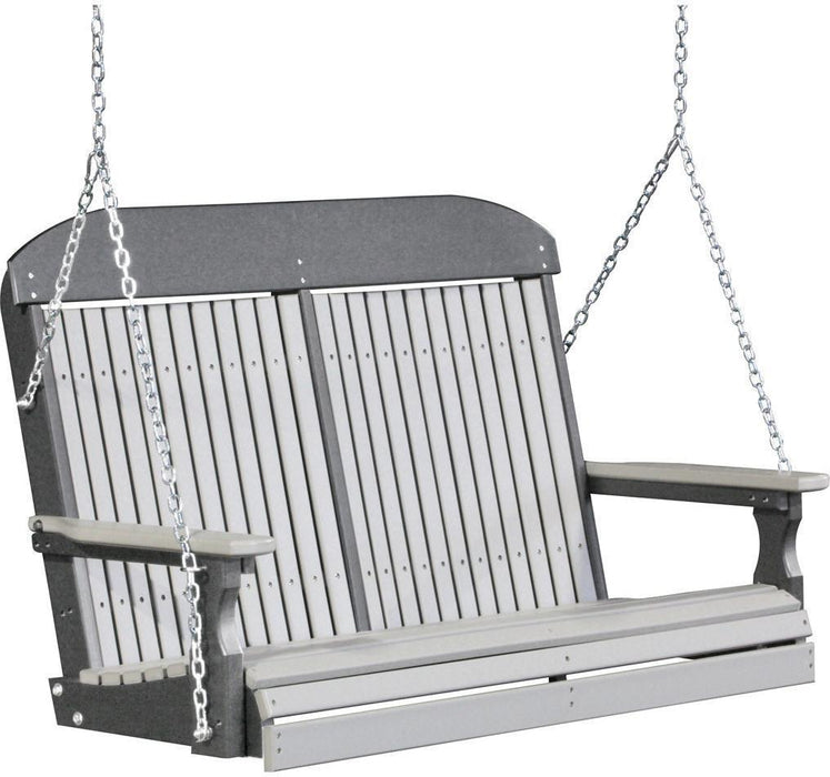LuxCraft Classic Highback 4ft. Recycled Plastic Porch Swing