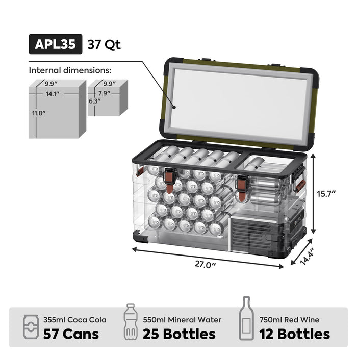ICECO 37QT APL35 Ultralight Dual Zone Aluminum Freezer APL35 Limited Edition