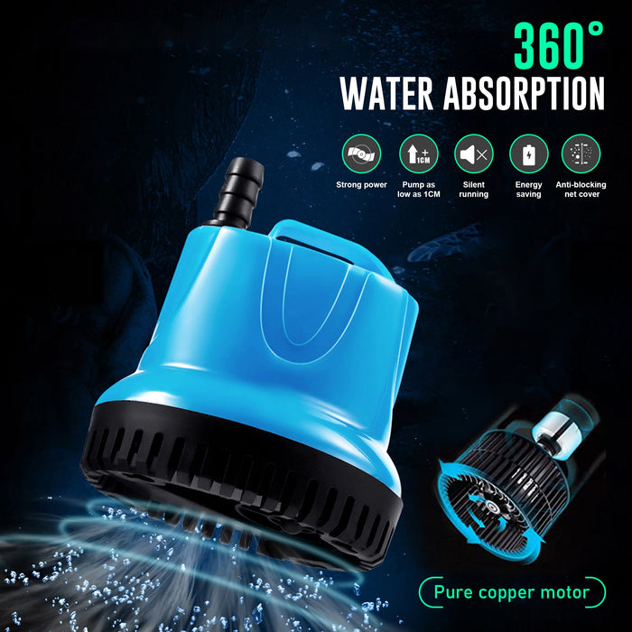 Aqua Dream 1188 GPH Bottom Suction Water Pump - 90W Energy Efficient, Low-Suction