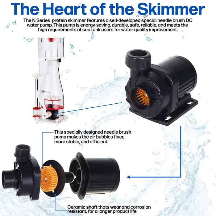 Aqua Dream Protein Skimmer 70-150 Gal Ocean Coral Reef Fish Saltwater Aquarium Pump AD-N130 PLUS