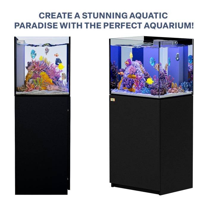 Aqua Dream 50 Gallon Coral Reef Aquarium Ultra Clear Glass Tank & Built in Sump All Black