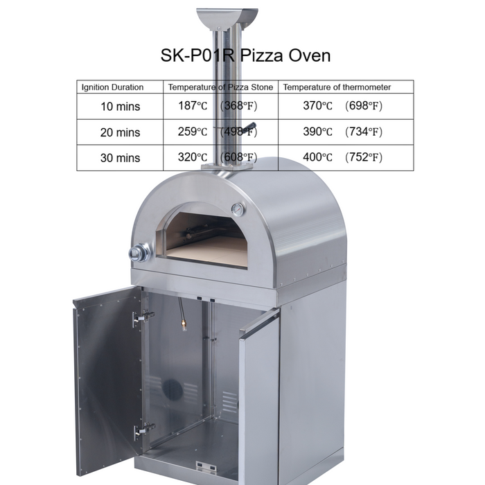 128" 120,000 BTU 6-Burner Outdoor Kitchen Island Grill with Pizza Oven