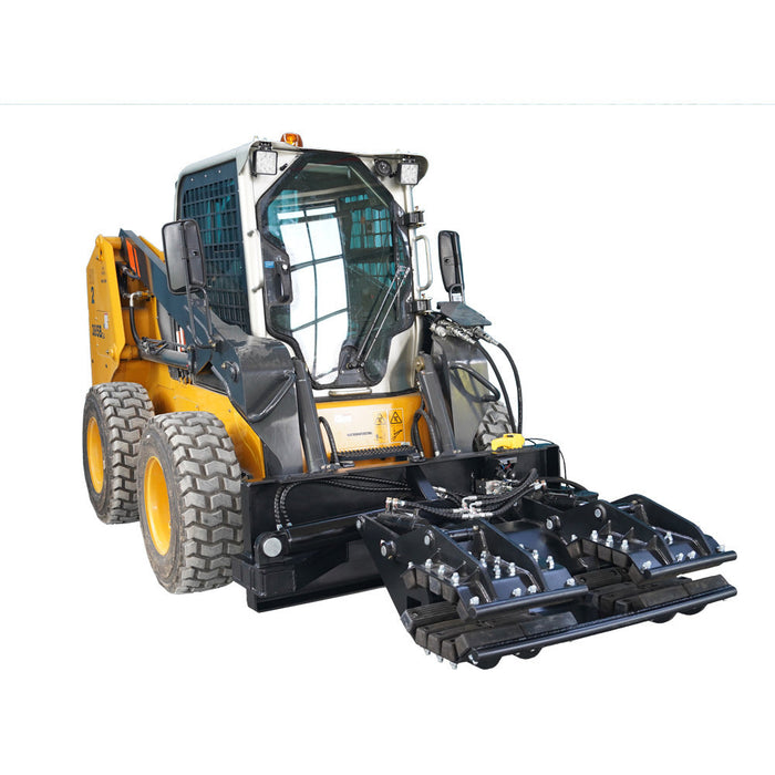 Skid Steer Heavy Duty Hydraulic Pole Setter Grapple Rock