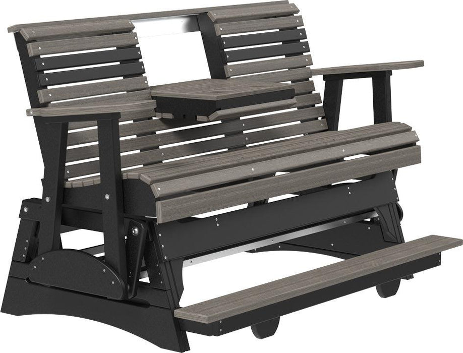 LuxCraft Counter Height Recycled Plastic 5' Plain Balcony Glider