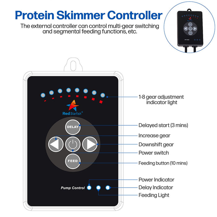 Aqua Dream Protein Skimmer 200-500 Gal Ocean Coral Reef Fish Saltwater Aquarium Pump AD-C7PLUS