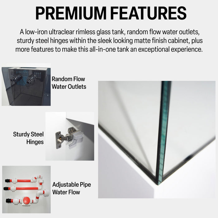 Aqua Dream 220 Gallon Coral Reef Aquarium Ultra Clear Glass Tank & Built in Sump All Black - UPDATE