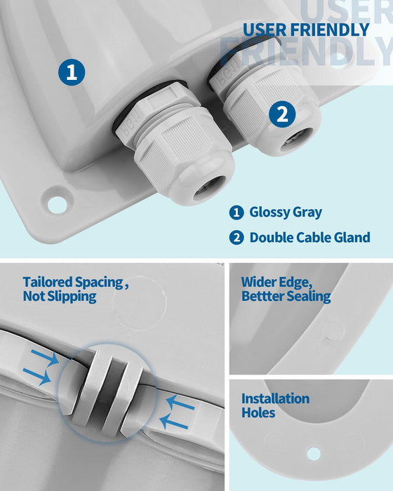 Solar Double Cable Entry Gland Box（2 PACKS）