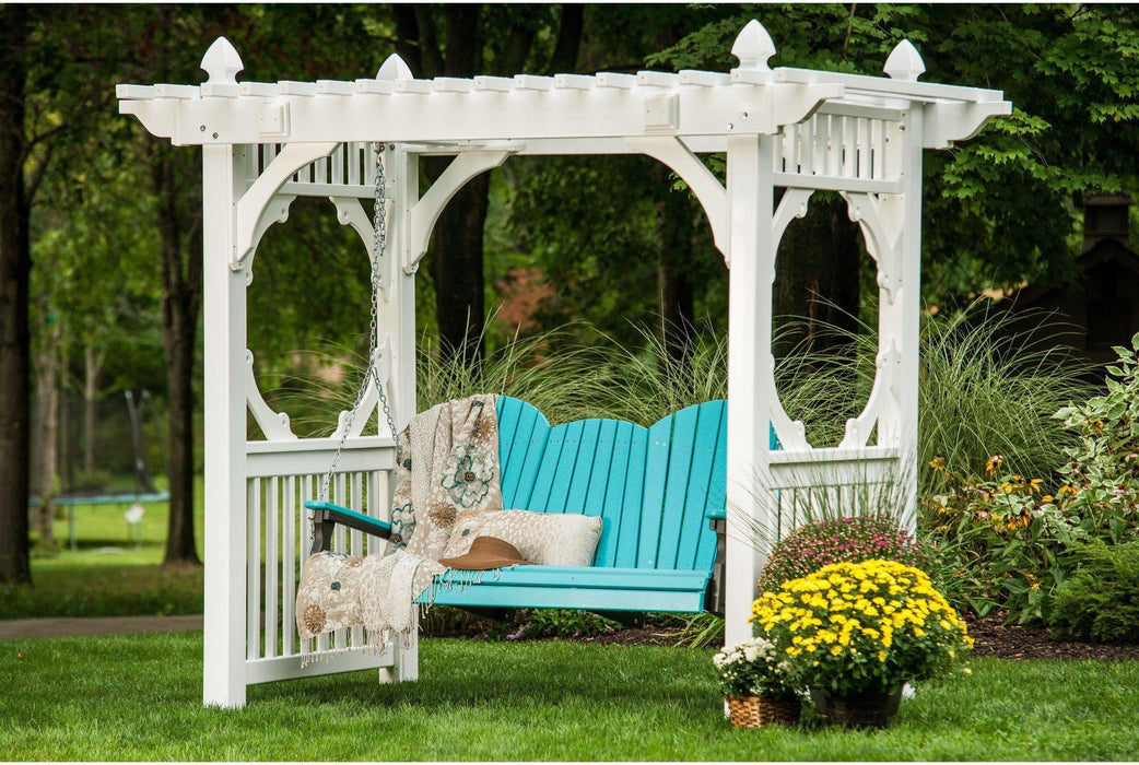 LuxCraft Adirondack 5ft. Recycled Plastic Porch Swing with Flip Down Center Console