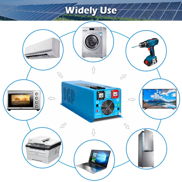 SunGoldPower 6000W DC 24V/ 48V Split Phase Pure Sine Wave Inverter With Charger