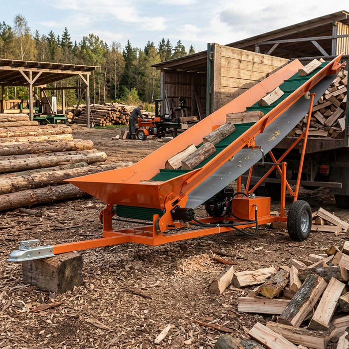 6.5HP Firewood Conveyor Max. 9.8ft Lift Height with B&S Engine and 12" PVC Belt