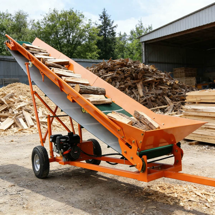 6.5HP Firewood Conveyor Max. 9.8ft Lift Height with B&S Engine and 12" PVC Belt