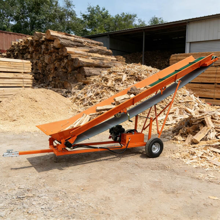 6.5HP Firewood Conveyor Max. 9.8ft Lift Height with B&S Engine and 12" PVC Belt