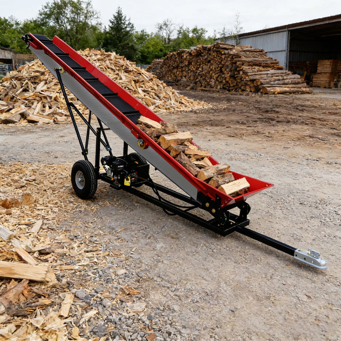 6.5HP Firewood Conveyor Max. 9.8ft Lift Height with B&S Engine and 12" PVC Belt