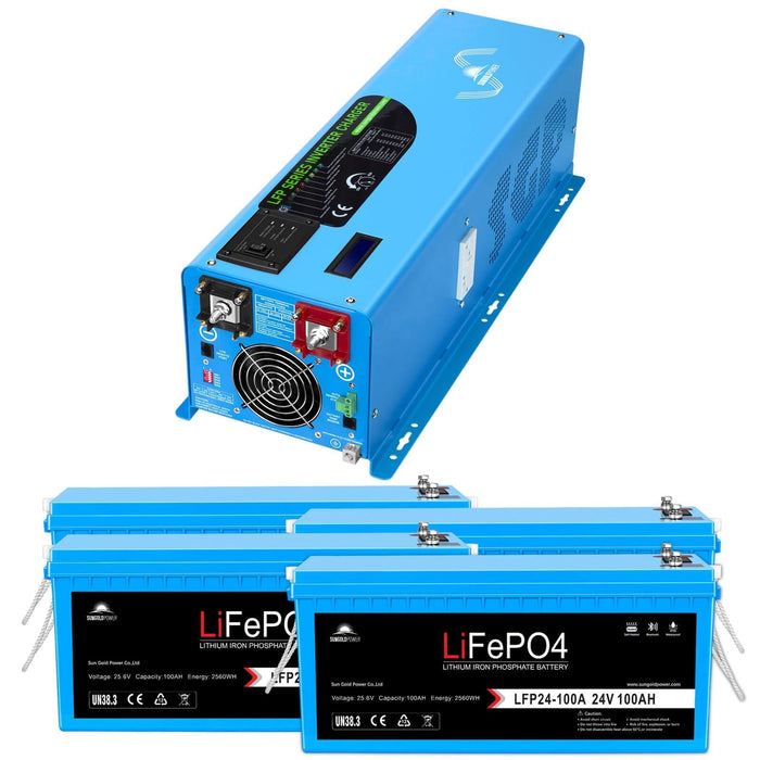 SunGoldPower 6000W DC 24V/ 48V Split Phase Pure Sine Wave Inverter With Charger