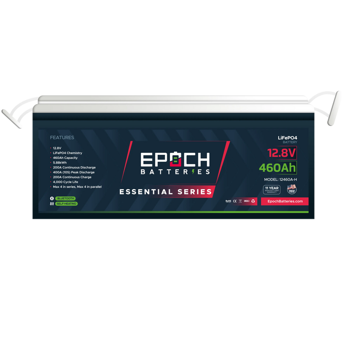 Epoch Batteries 12V 460Ah | Heated & Bluetooth | LiFePO4 Battery - Epoch Essentials