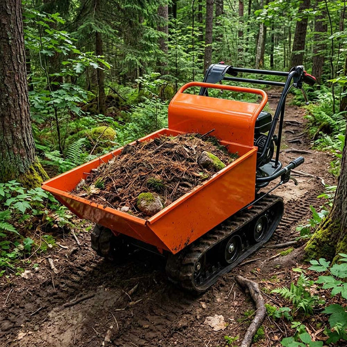 660lbs Capacity 6.5HP Gas Powered Track Barrow