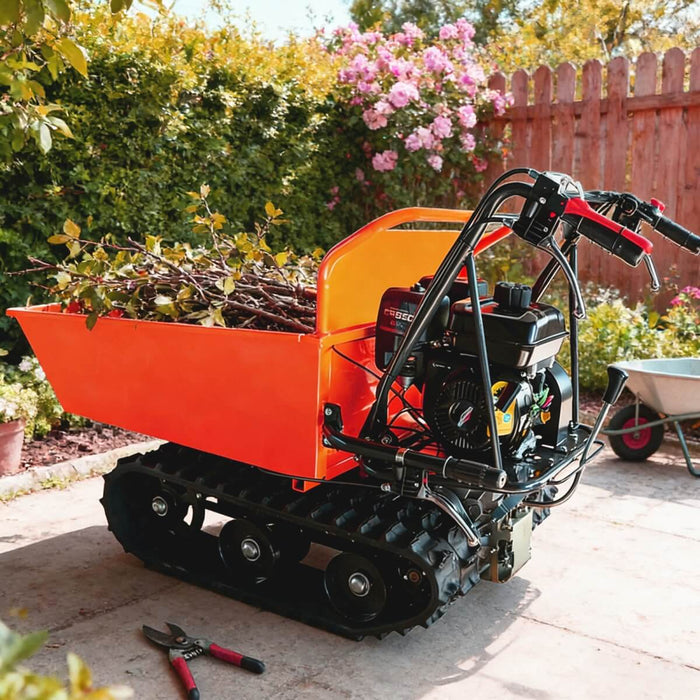 660lbs Capacity 6.5HP Gas Powered Track Barrow