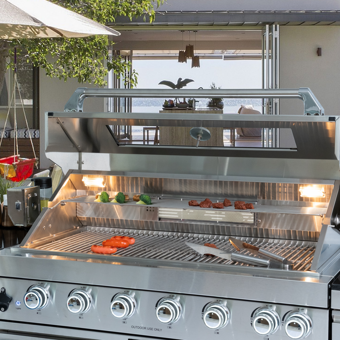 104" 4-Burner 72,000 BTU Silver Outdoor Kitchen Island Grill  with Storage Cabinets & Drawers