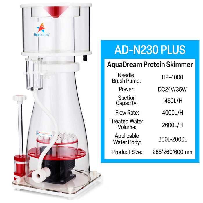 Aqua Dream Protein Skimmer 170-370 Gal Ocean Coral Reef Fish Saltwater Aquarium Pump AD-N230PLUS