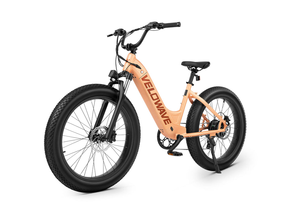 Velowave Rover Step-Thru Electric Bike 750W Motor, Fat Tires, 50-Mile Range, Hydraulic Brakes