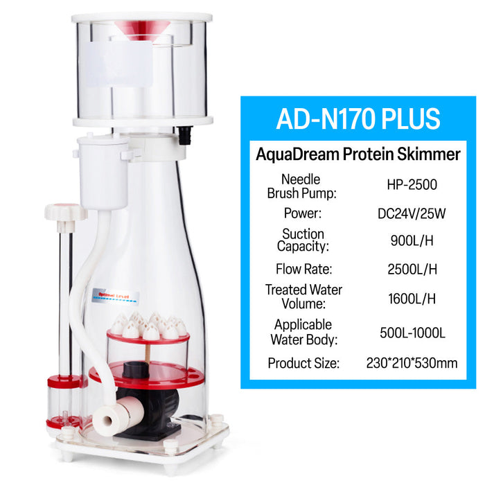 Aqua Dream Protein Skimmer 100-210 Gal Ocean Coral Reef Fish Saltwater Aquarium Pump AD-N170PLUS