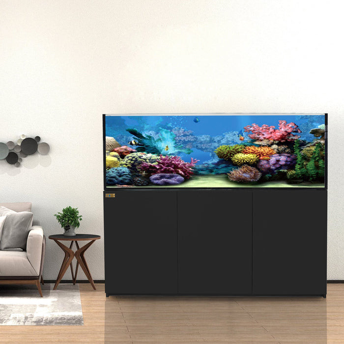 Aqua Dream 220 Gallon Coral Reef Aquarium Ultra Clear Glass Tank & Built in Sump All Black - UPDATE